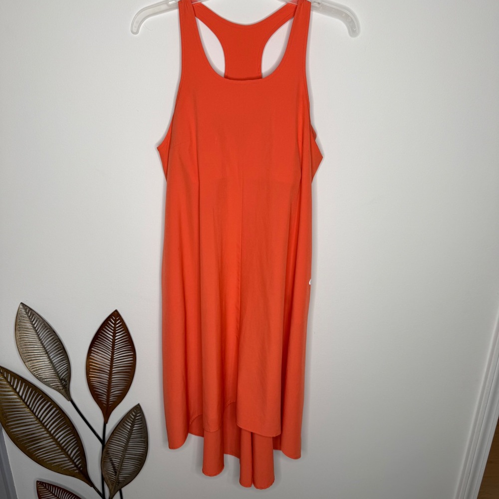 D8 Halara Everyday Activity Dress Orange Breezefull Racerback Built-in Bra Pocke